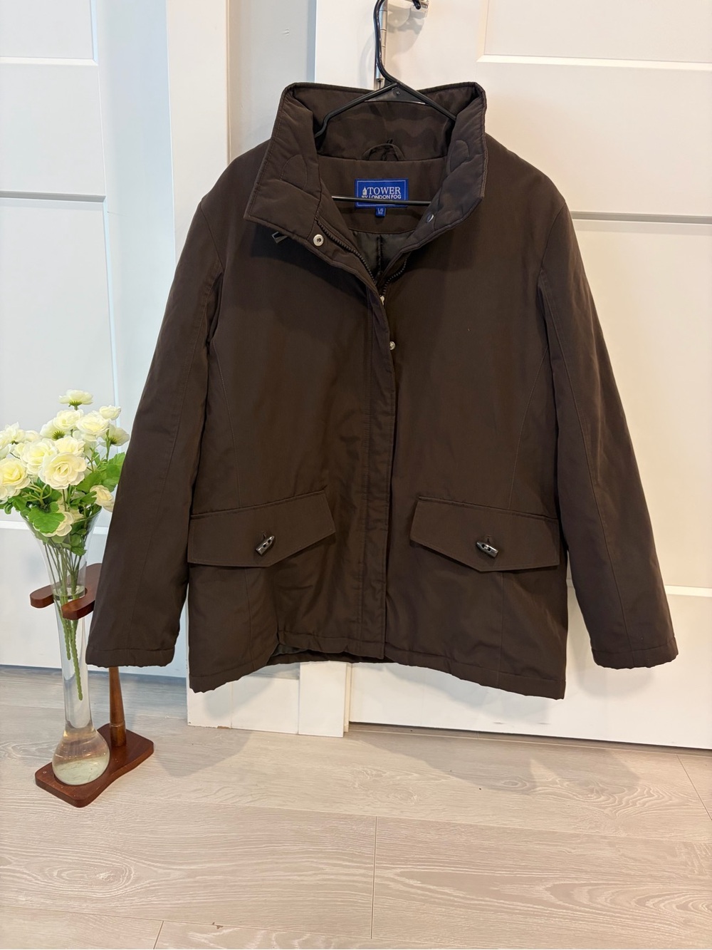 London Fog Dark Brown Women's Puffer Coat